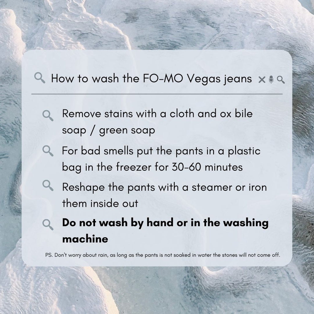 FO-MO how to wash the Vegas Jeans